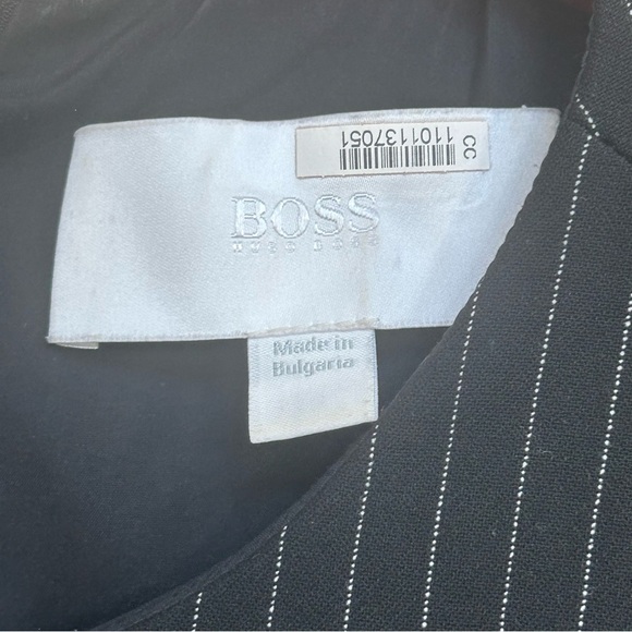 BOSS Hugo Boss Women’s Black Pinstripe Sheath Dress 12 Workwear Business - Picture 4 of 8
